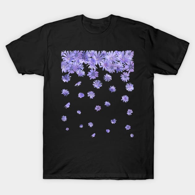 Purple Chicory Flowers Rain T-Shirt by Flowers on t-shirts